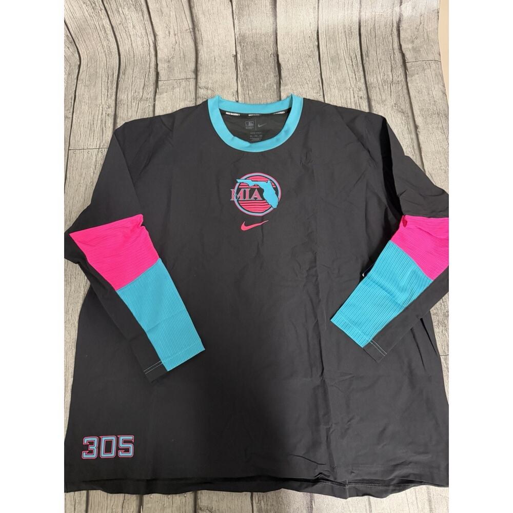 NWT Men’s Nike Miami Marlins Authentic Collection City Connect Player Jacket XXL